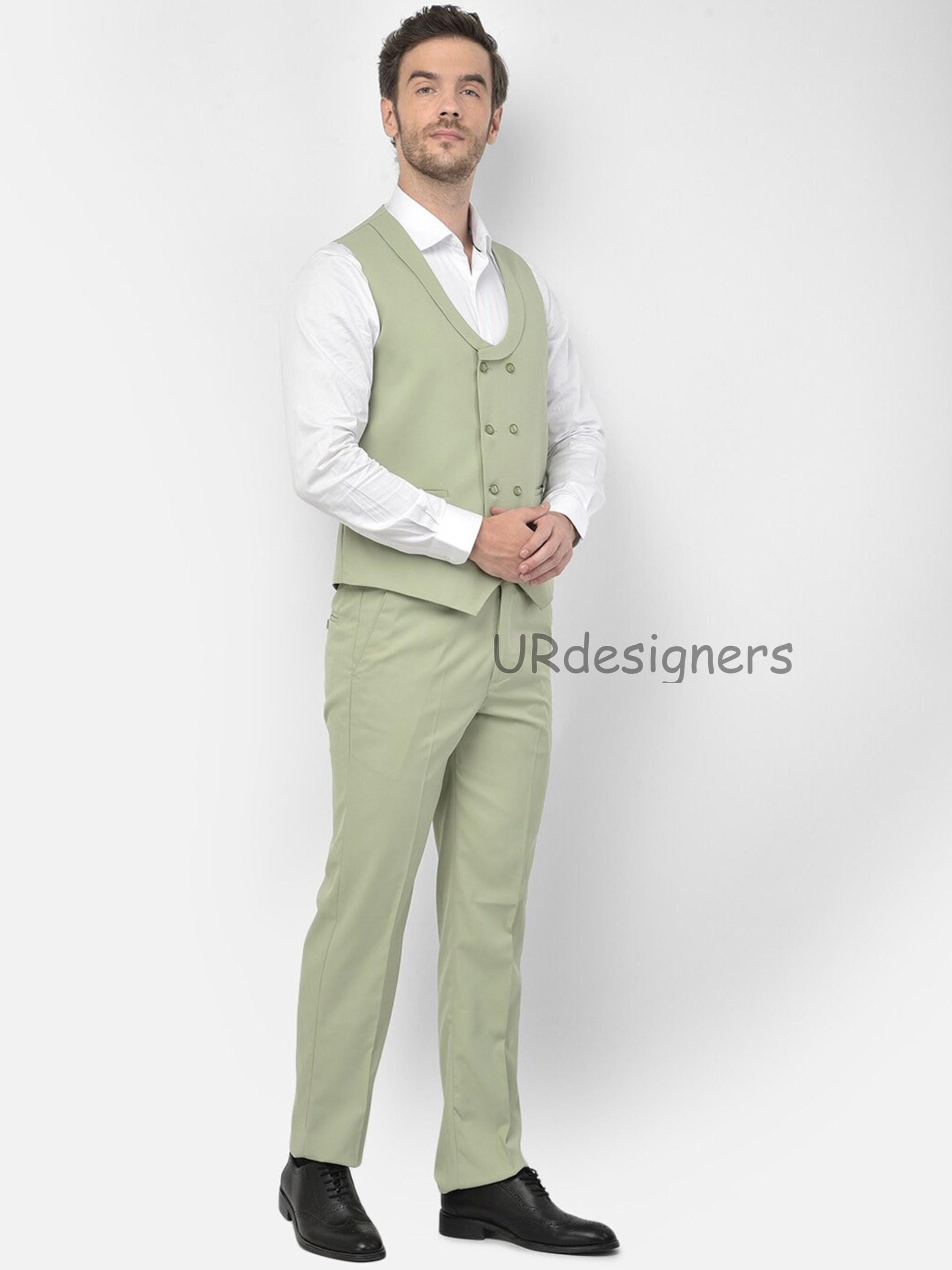 Lime Green Armani Waistcoat Suit: Slim Fit Italian Cut - Etsy