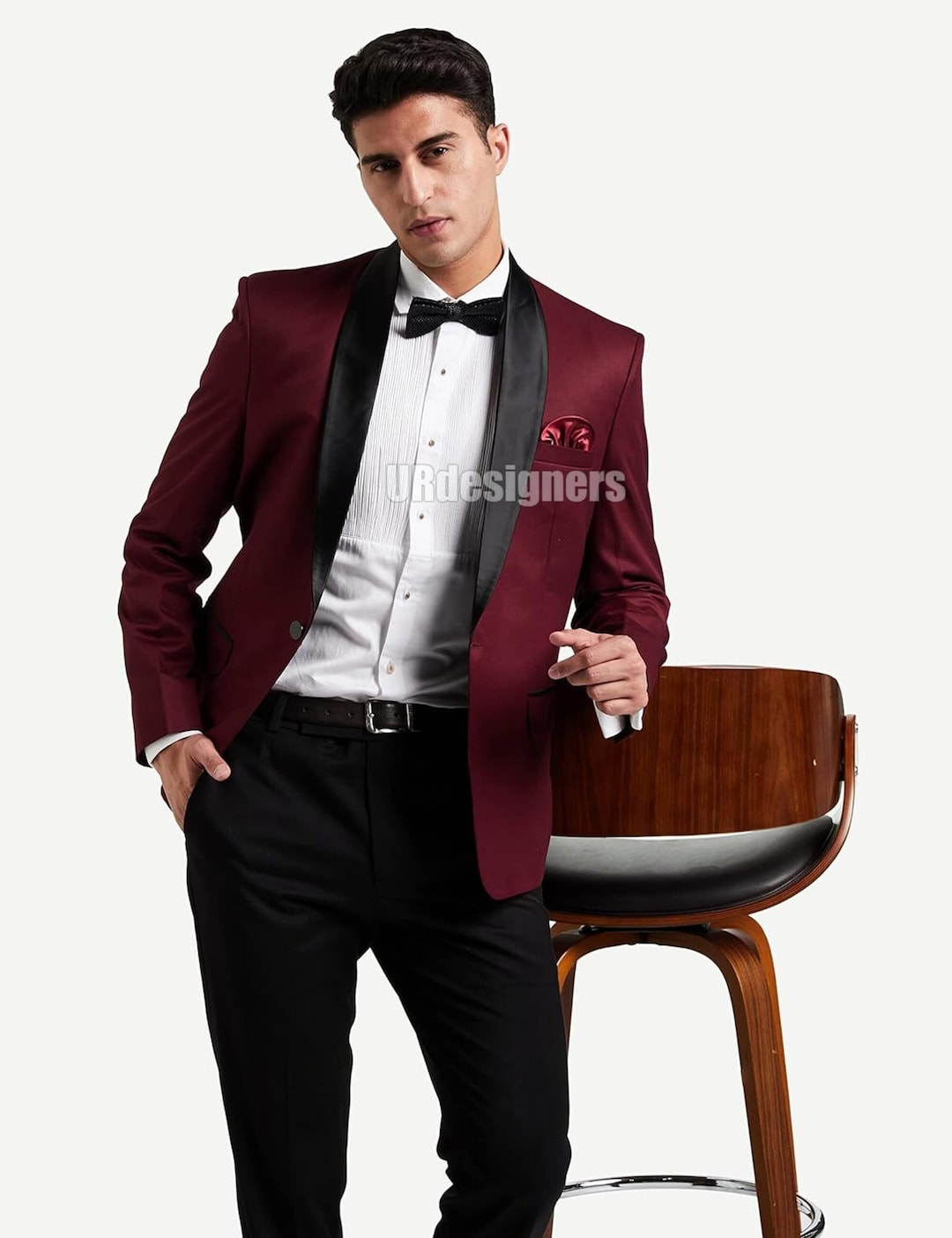 Traje Vino Smoking Vinotinto Smoking Traje Vino Con Camisa Negra