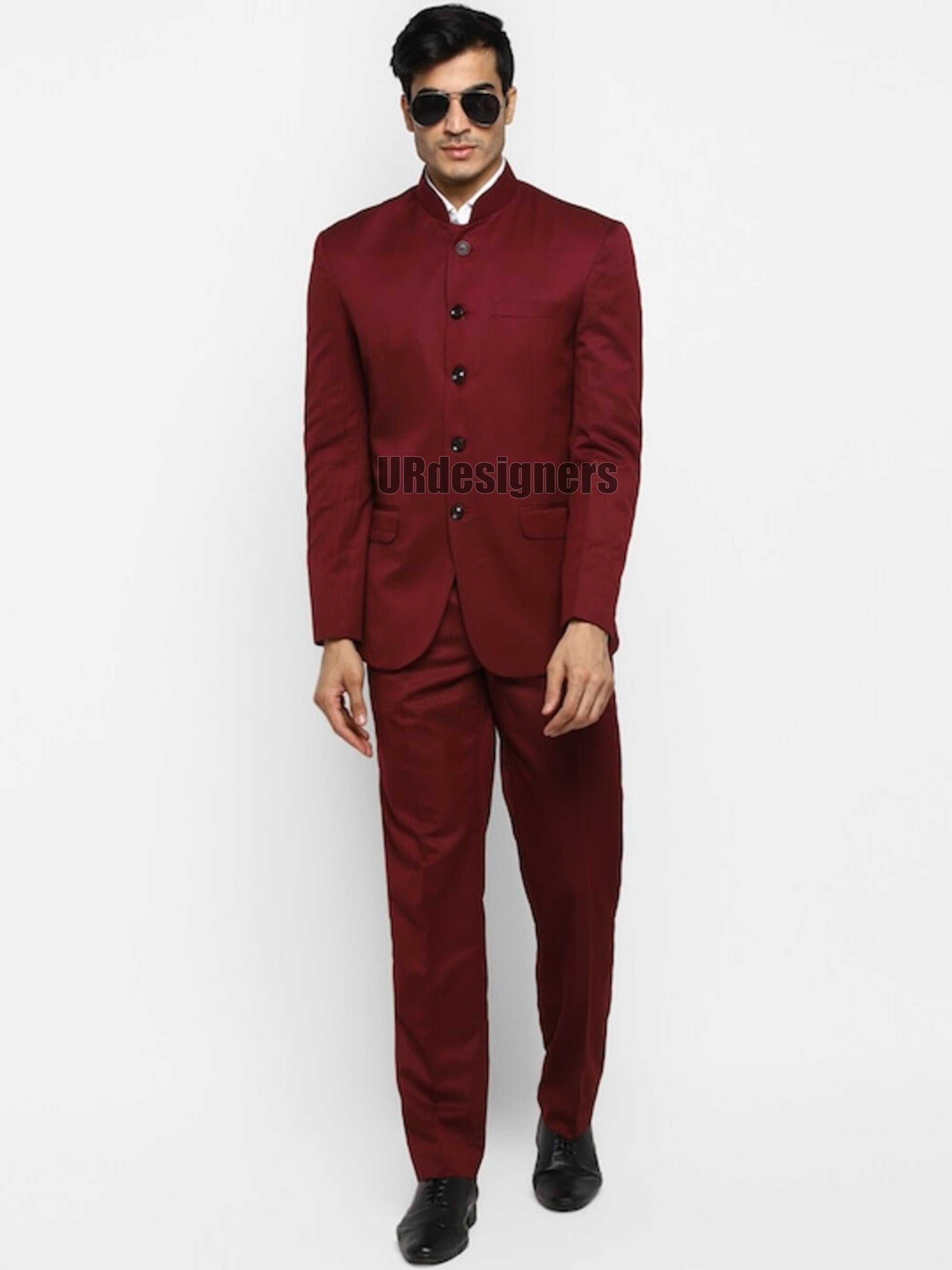 Rayon Fabric Wedding Wear Jodhpuri Suit In Wine Color