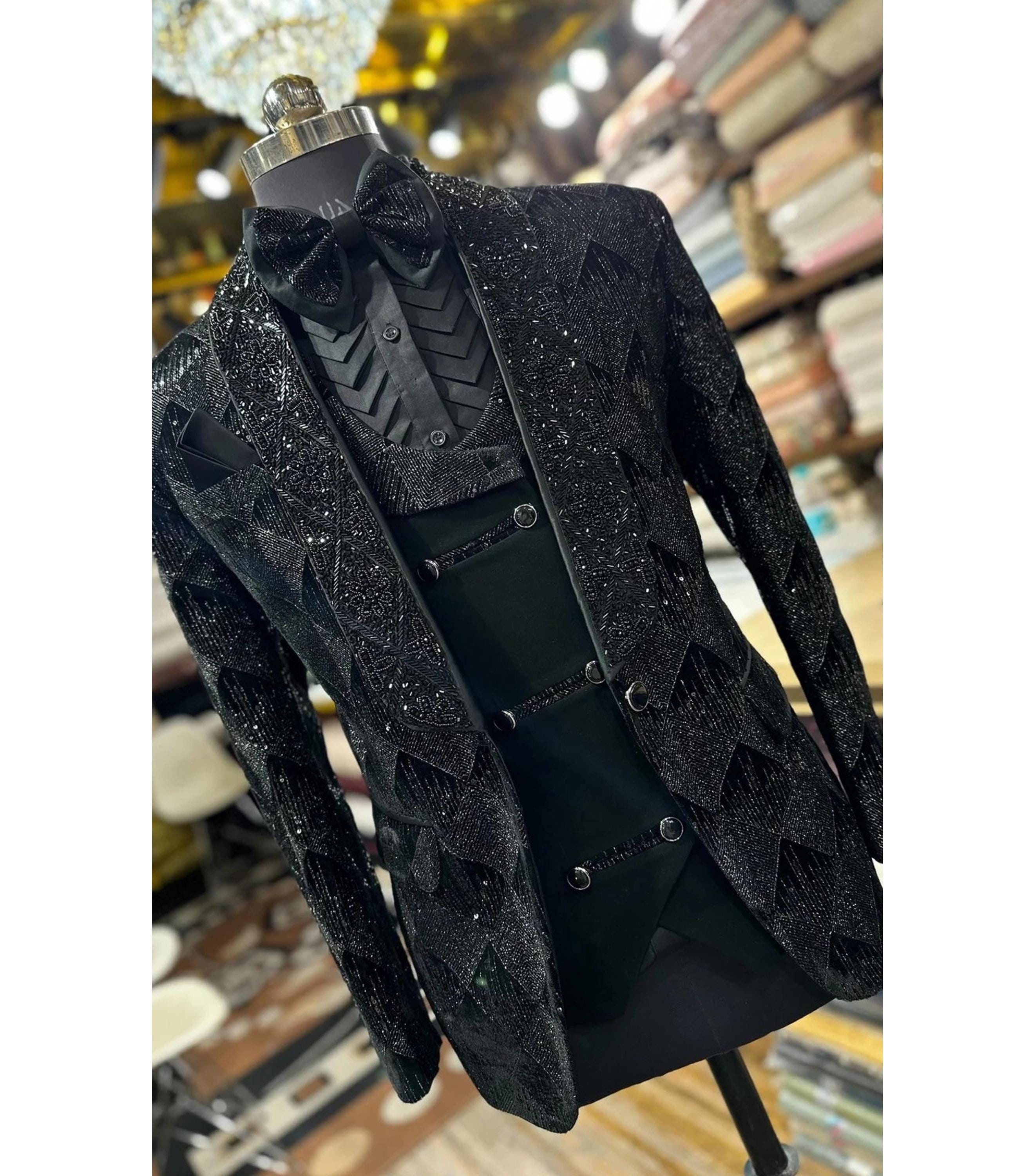 Blazer Suit Abito Uomo Elegante Slim Uomo Abito Giacca Stampa