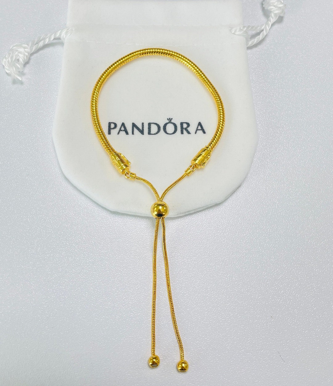 Authentic Pandora Moments Snake Chain Slider Bracelet 925 Etsy