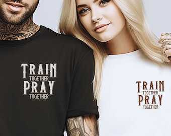 Kristen par matchande tränings-T-shirt, fitness troströjor
