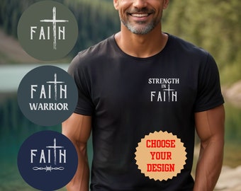 Strength Faith based TShirt for Men, Christ Gift Ideas, Christian Shirt for Man, Gym Workout Collection T Shirt, Jesus Yeshua Gospel T-Shirt