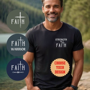 Strength Faith based TShirt for Men, Christ Gift Ideas, Christian Shirt for Man, Gym Workout Collection T Shirt, Jesus Yeshua Gospel T-Shirt