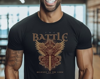 Saint Michael Christian T Shirt, Bible Scripture Gift for Jesus Lovers, Gym Warriors of God Army Shield Tee Shirt, Catholic Apparel