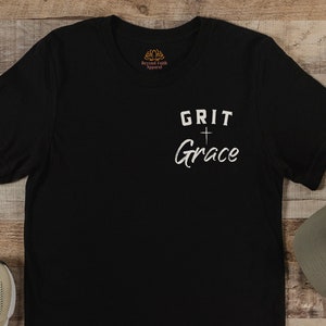 Grit Grace Christian Workout T Shirt Gift For Men or Women, Gym Working Out Fitness Tee, Inspire Jesus Religion