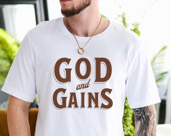 God Gains T-Shirt, Religious Workout Apparel, Christian Gym Gift