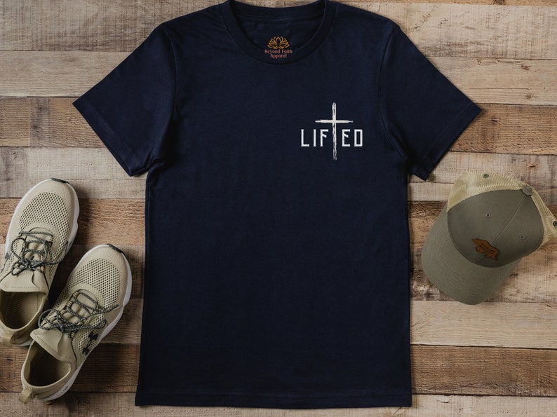 Kristna kläder för män, tränings-T-shirt med slagord, kristna t-shirts, kristna gåvor för honom, kristen skjorta för Jesusälskare, beslutsamhet bild 2