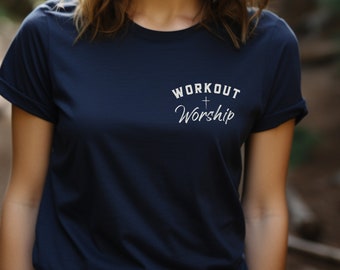 Workout Anbetung christliches T-Shirt, Gym Fitness Geschenk