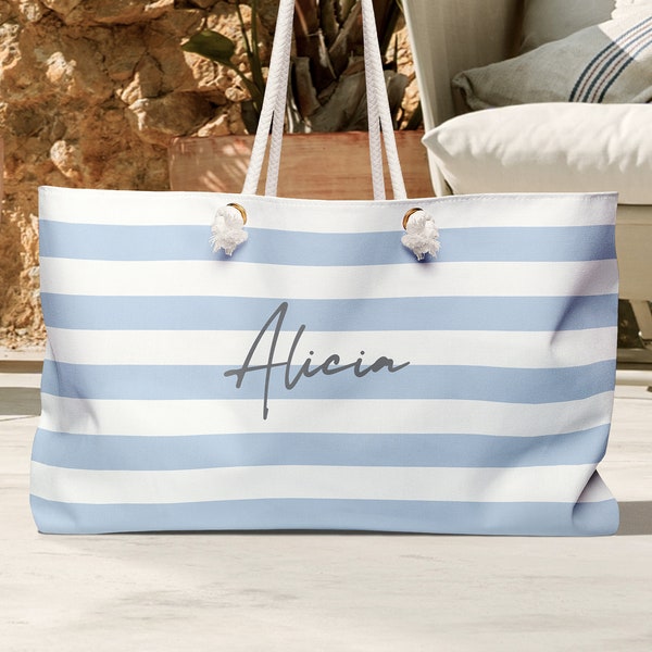 Striped Beach Bag - Etsy