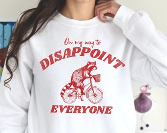 Raccoon Sweatshirt Vintage Drawing T Shirt Cute Raccoon Funny Gift Ideas Funny Raccoon Shirt Quotes About Life Sarcastic Shirt Meme shirt