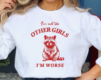 Sarcastic Raccoon Sweatshirt: Funny Retro Meme Gift