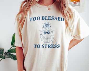 Blessed Cat Mom Comfort Colors Shirt: Funny Religious Meme Tee