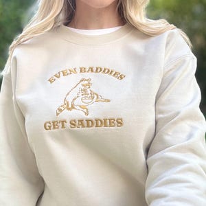 Embroidered Racoon Sweatshirt: Ironic Weirdcore Crewneck