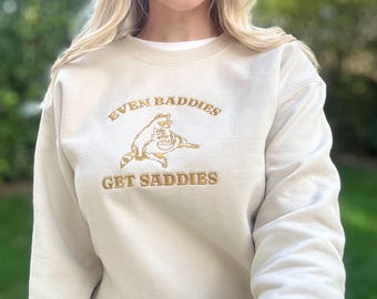 Embroidered Racoon Sweatshirt: Ironic Weirdcore Crewneck