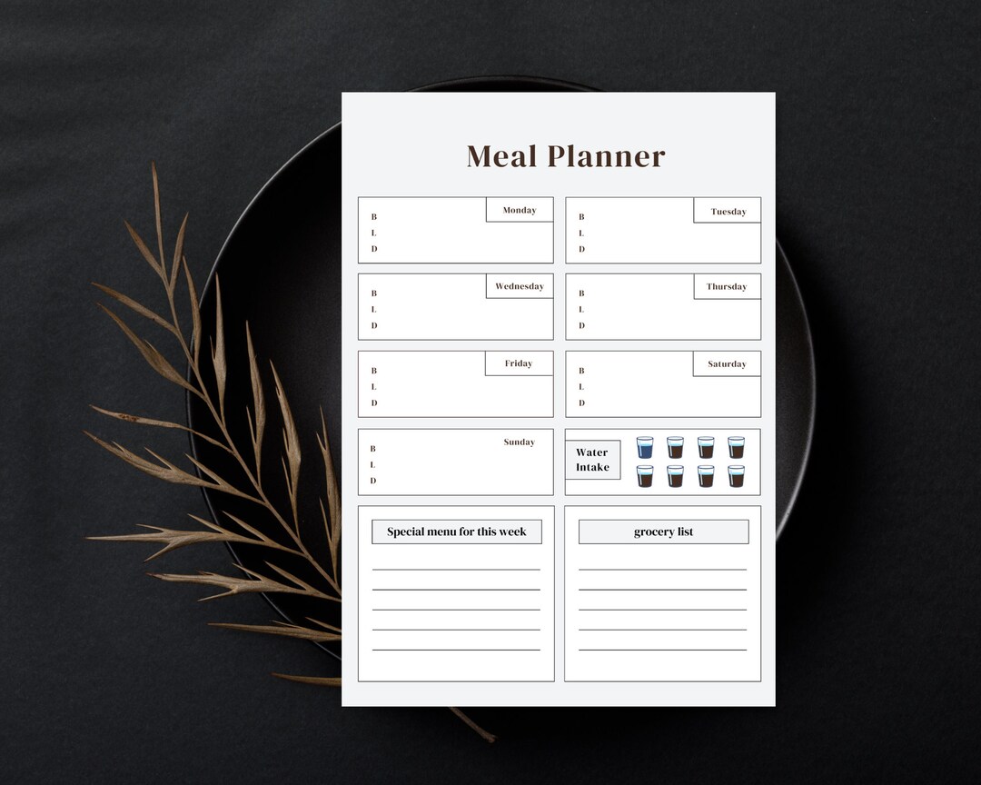 Meal Planner Printable Meal Planner Menu Planner Meal - Etsy