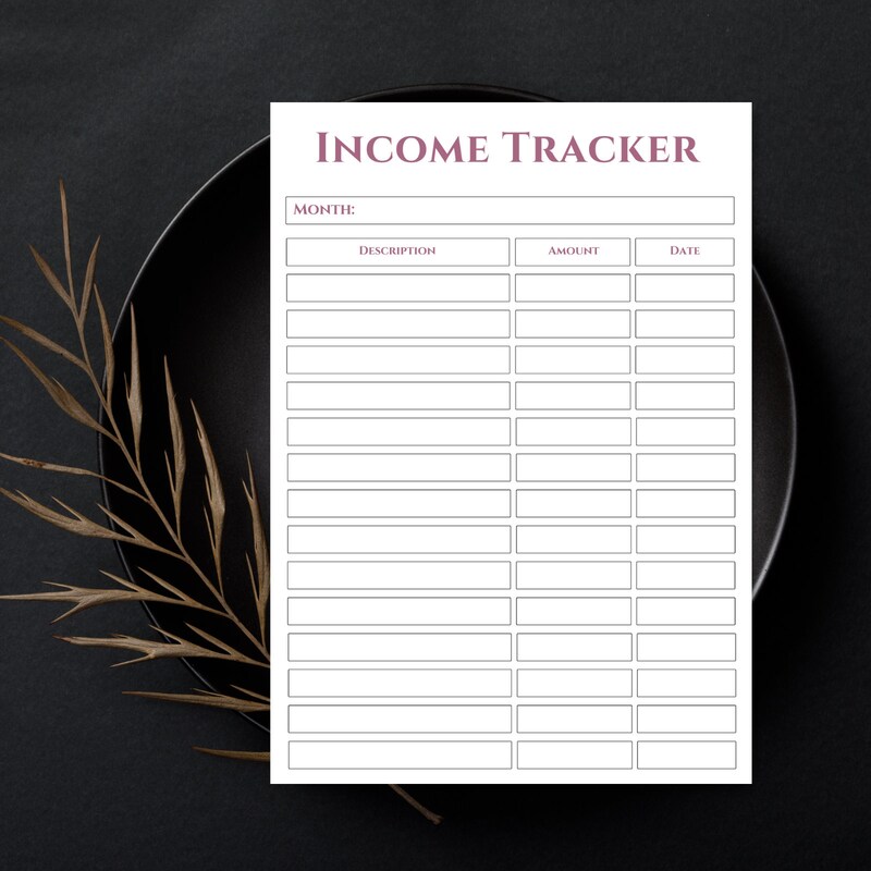 Income Tracker Printable - Etsy