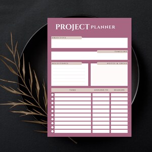 Project Planner, Printable Project Planner, Project Management, Project Tracker, Personal Project Tracker, Digital Project Planner