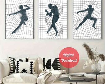 Set of 3 Line Art Prints, Digital Art, Minimalist Wall Art, Woman Line Drawing, Aesthetic Room Decor, Gallery Wall Set, Modern Art