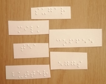 Selbstklebende Etiketten in Blindenschrift | Braille-Etiketten zum Aufkleben | Personalisierte Etiketten in Blindenschrift | Braille-Haushaltsetiketten | Lebensmitteletiketten in Blindenschrift