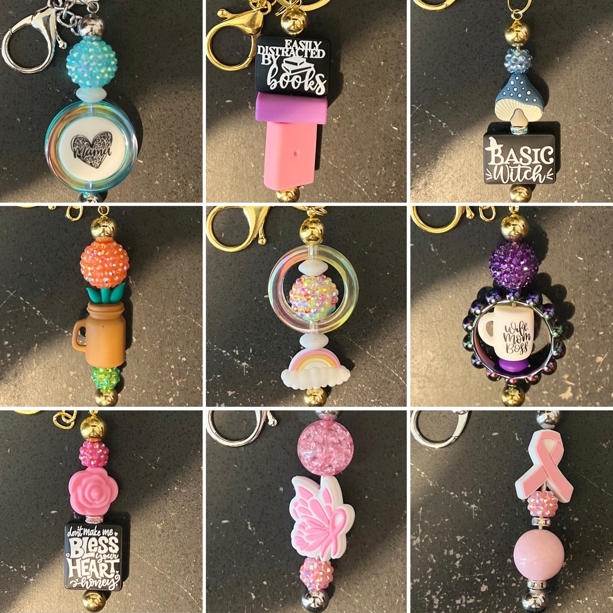 Beaded Keychain Bars Etsy