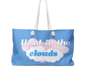 Head in Clouds Weekender Bag, Weekend Bag, Large Tote, Travel Tote, Gift for her
