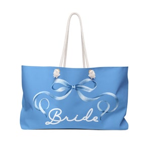 Blue Bride Bag, Bride Tote Bags, Mrs Tote Bag, Engagement gift, Wedding Gift, Bridal Shower Gift, Gift For Bride, Honeymoon Gift