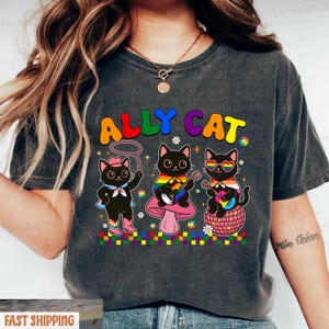 Pride Cat Shirt, LGBT Cat Shirt, LGBTQ Cat Shirt, Cat Rainbow T-Shirt,Pride Apparel,Funny Pride Cat Shirt, LGBTQ Awareness Month Shirt