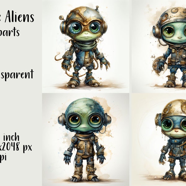 Alien Clipart, Cute Aliens Clipart Kids, Alien for T-shirt print, Alien PNG, Alien Boy