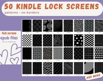 50 Kindle full screen Lock Screens - Patterns - epub files - digital download