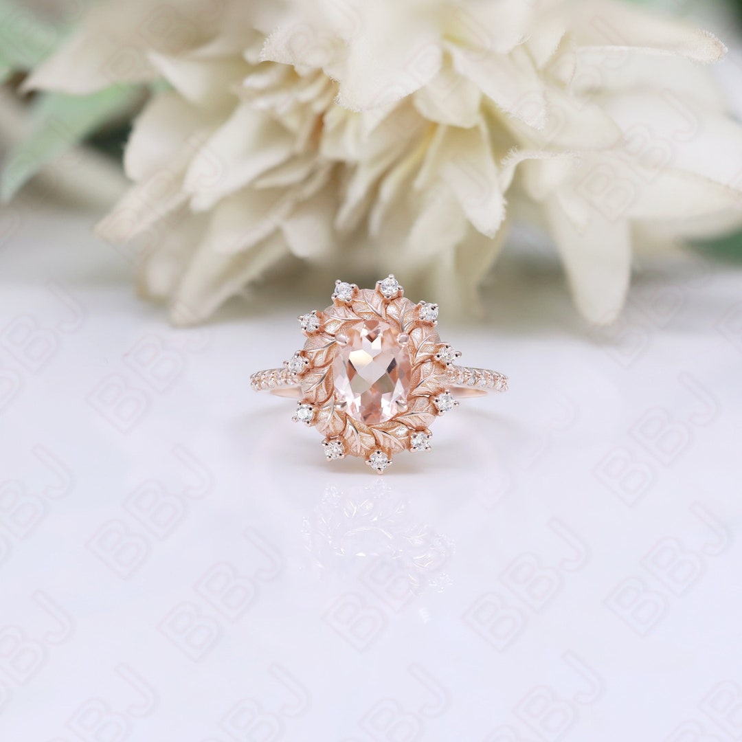 1.55ct Oval Cut Peach Pink Morganite