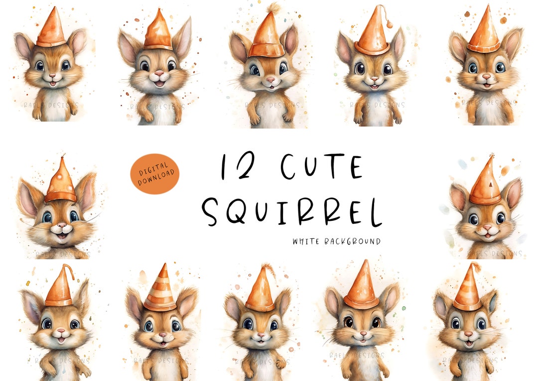Birthday Squirrel Birthday Squirrel Squirrel Cliparts Clip Art Etsy