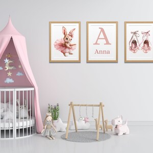 Conjunto de carteles de “bailarina” para decoración de habitaciones de bebé y niños
