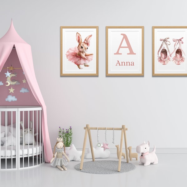 Lot d'affiches "ballerine" pour décoration chambre bébé et enfant