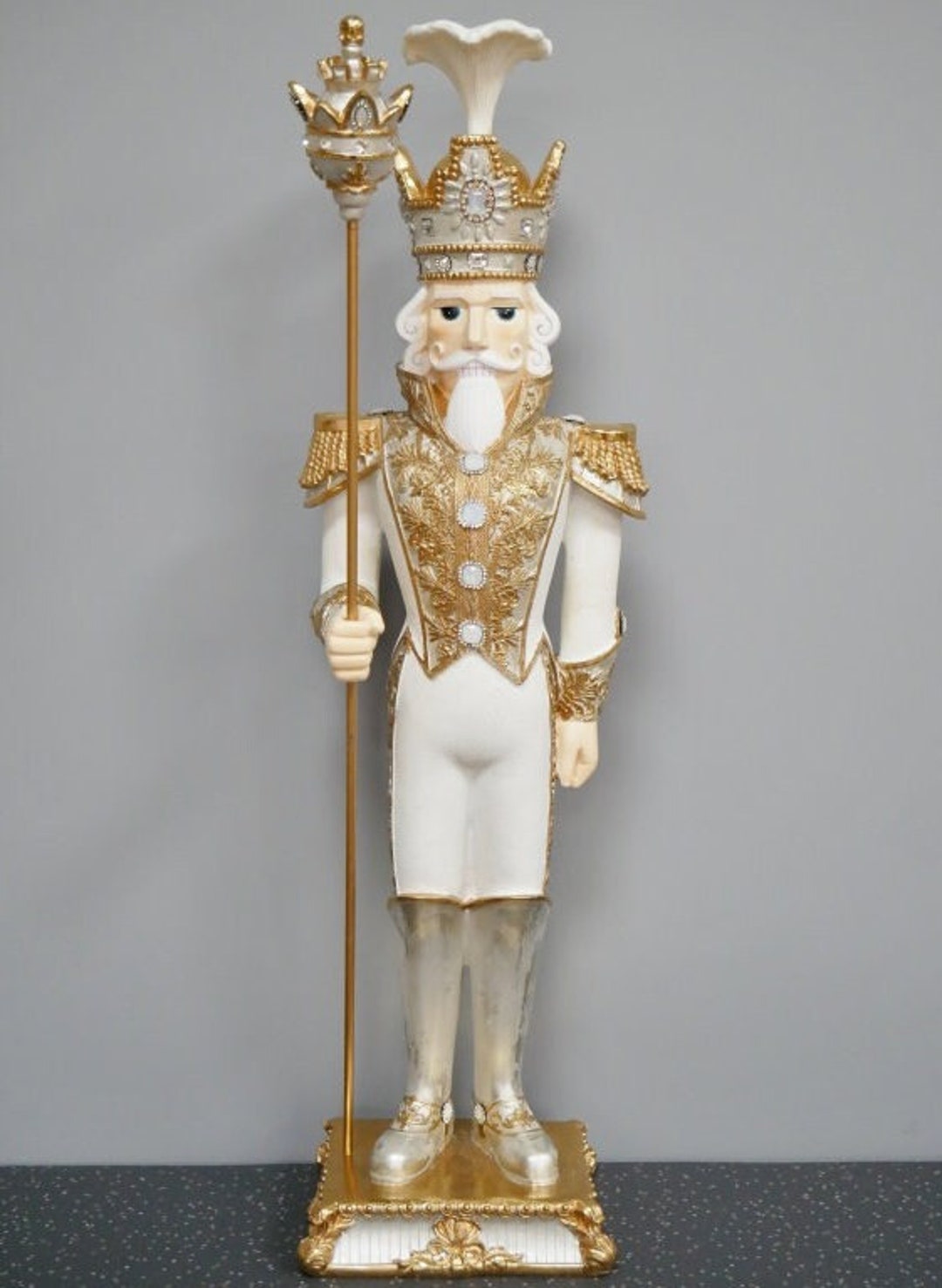 Large Nutcracker Statue CHRISTMAS Decoration Ornament Etsy UK