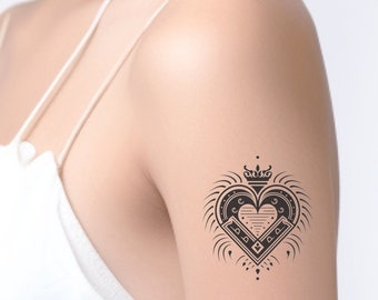 Hart tatoeage| Tijdelijke tattoo | Semi-permanente tattoo | Laatste Tot 2 weken | Jagua Hanna | Biologische tatoeage | Milieuvriendelijk product