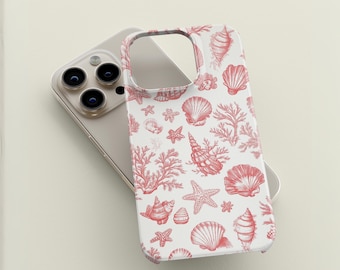 Beach Phone Case Summer Design Coastal Shell Collage Phone Case Gift for Mom Phone Protector Seaside Style Summer Accessory with Shell