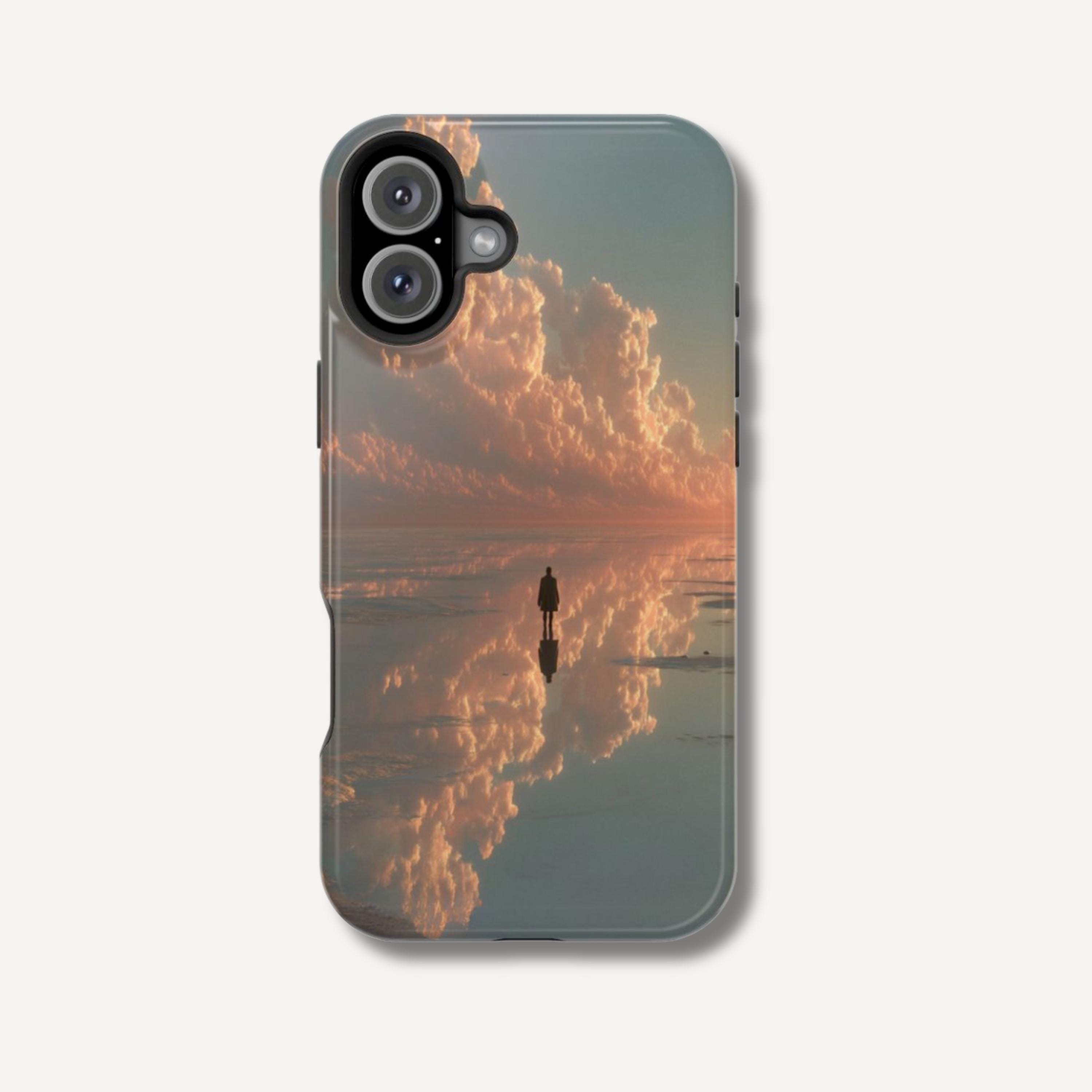 Magsafe Dream Phone Case Pink Design Cloud Photograph Mobile Cover for iPhone 16 Pro Max Mirror Phone Holder Gift for Her Phone Case