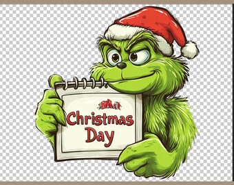 Grinch Face PNG Grinch Christmas Grinch Clip Art PNG Ideal for Cricut Crafting Funny Grinch Svg Png