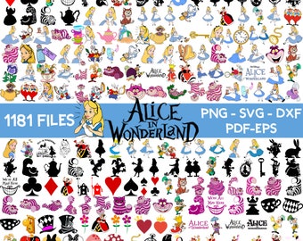 1181 Files Alice in Wonderland SVG Bundle, Alice SVG, Princess svg, Alice in Wonderland Clipart, Alice in Wonderland digital download