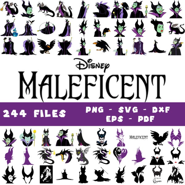 244 Files Maleficent Svg Bundle- PNG-SVG-DXF-Eps-Pdf