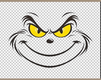 Grinch Face SVG PNG Grinch Christmas Grinch Clip Art SVG Ideal for Cricut Crafting Funny Grinch Svg Png
