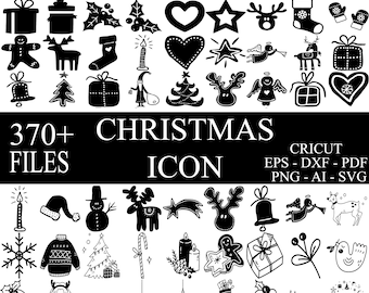 Christmas 370 Files Svg Bundle - Layered Design Vector Files - SVG for cricut - PNG, DXF, Svg, Eps