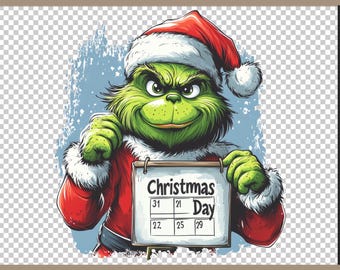 Grinch Face PNG Grinch Christmas Grinch Clip Art PNG Ideal for Cricut Crafting Funny Grinch Svg Png