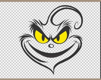 Grinch Face SVG PNG Grinch Christmas Grinch Clip Art SVG Ideal for Cricut Crafting Funny Grinch Svg Png