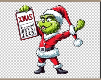 Grinchmas XMAS day  PNG Grinch Christmas Grinch Clip Art PNG Ideal for Cricut Crafting Funny Grinch  Png