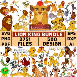 2750 Files Lion King SVG Bundle, Simba Svg Files for Cricut, Lion King Png, Hakuna Matata Svg for Shirts, Layered Svg Files Instant Download