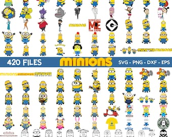 420 Minions svg, Paquete de Minions, Imágenes Prediseñadas de Minions, Minions png, Kevin svg, Stuart svg, Gru svg, Minions en capas