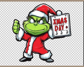 Grinchmas XMAS day  PNG Grinch Christmas Grinch Clip Art PNG Ideal for Cricut Crafting Funny Grinch  Png