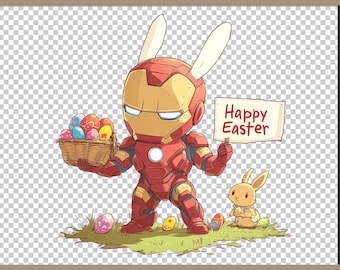 Easter Day Superhero Png, Hero Easter Png, Happy Easter Day Png, Funny Easter Png, Cartoon Movie Character Bunny Png, Digital Download.